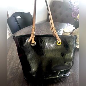 Michael Kors Jetset Logo Patent Leather Tote